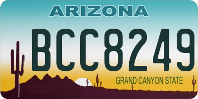 AZ license plate BCC8249