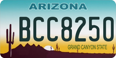 AZ license plate BCC8250