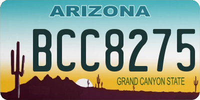 AZ license plate BCC8275