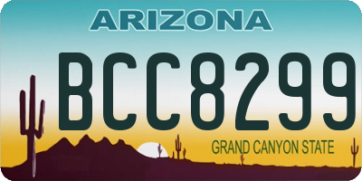 AZ license plate BCC8299