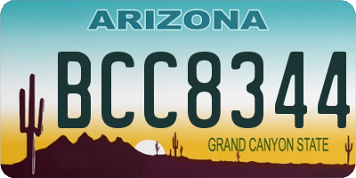 AZ license plate BCC8344