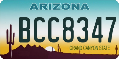 AZ license plate BCC8347