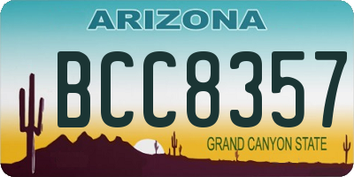 AZ license plate BCC8357