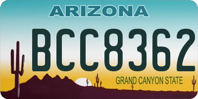 AZ license plate BCC8362