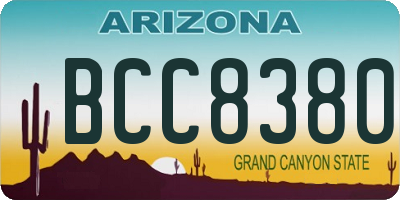 AZ license plate BCC8380