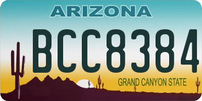 AZ license plate BCC8384