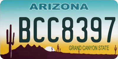 AZ license plate BCC8397