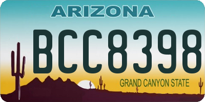 AZ license plate BCC8398