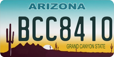 AZ license plate BCC8410