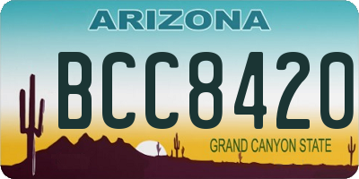 AZ license plate BCC8420