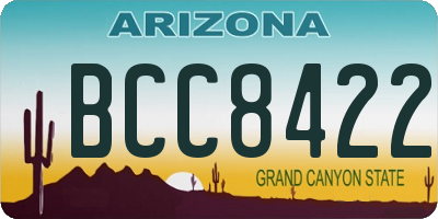 AZ license plate BCC8422