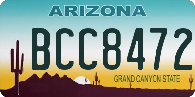 AZ license plate BCC8472