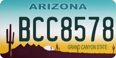 AZ license plate BCC8578