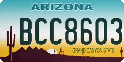 AZ license plate BCC8603