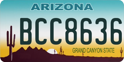 AZ license plate BCC8636