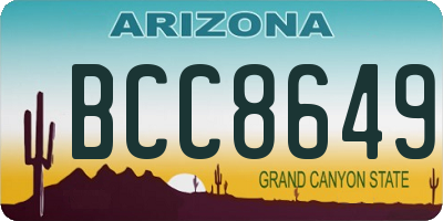 AZ license plate BCC8649