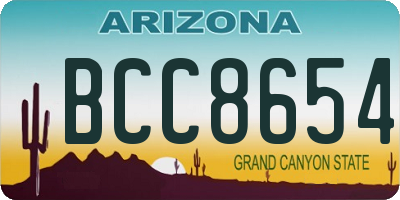 AZ license plate BCC8654