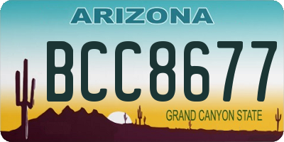 AZ license plate BCC8677