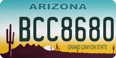 AZ license plate BCC8680