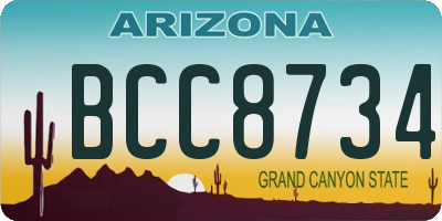 AZ license plate BCC8734