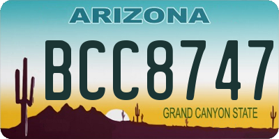 AZ license plate BCC8747