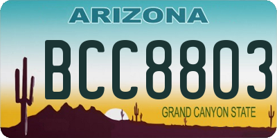 AZ license plate BCC8803