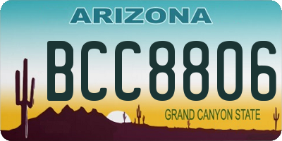 AZ license plate BCC8806