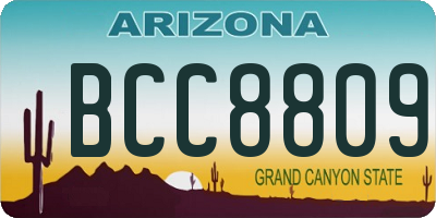 AZ license plate BCC8809