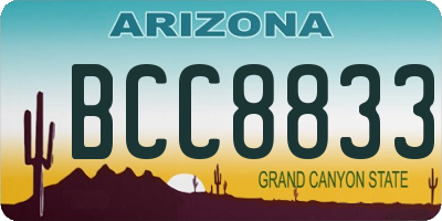 AZ license plate BCC8833