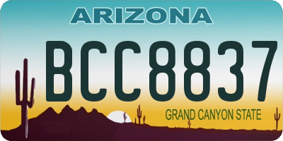 AZ license plate BCC8837