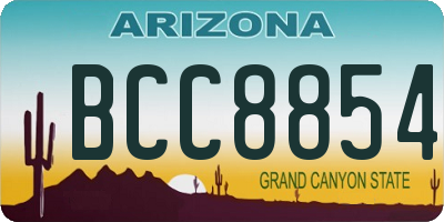 AZ license plate BCC8854