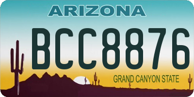 AZ license plate BCC8876