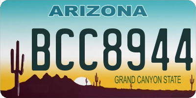 AZ license plate BCC8944