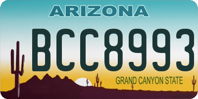 AZ license plate BCC8993