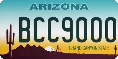 AZ license plate BCC9000