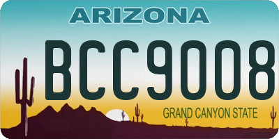 AZ license plate BCC9008