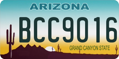 AZ license plate BCC9016