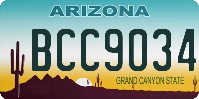 AZ license plate BCC9034