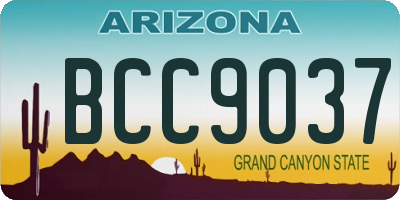 AZ license plate BCC9037