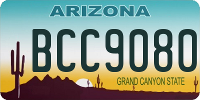 AZ license plate BCC9080