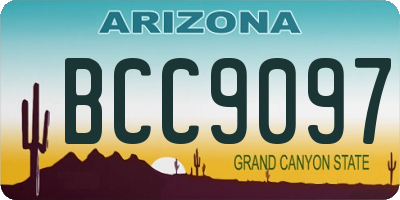 AZ license plate BCC9097