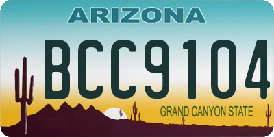 AZ license plate BCC9104