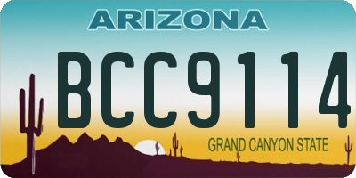 AZ license plate BCC9114