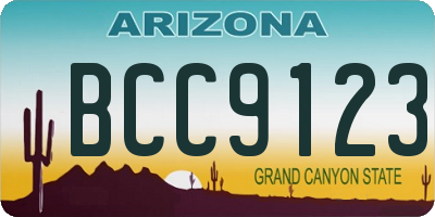 AZ license plate BCC9123