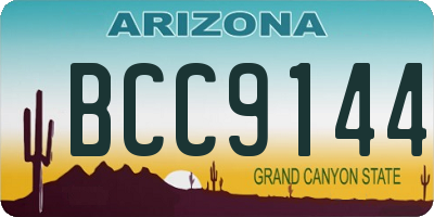 AZ license plate BCC9144