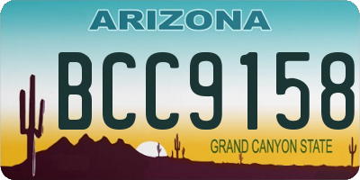 AZ license plate BCC9158