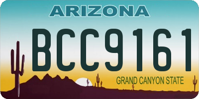 AZ license plate BCC9161