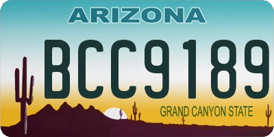 AZ license plate BCC9189