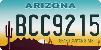 AZ license plate BCC9215