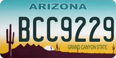 AZ license plate BCC9229